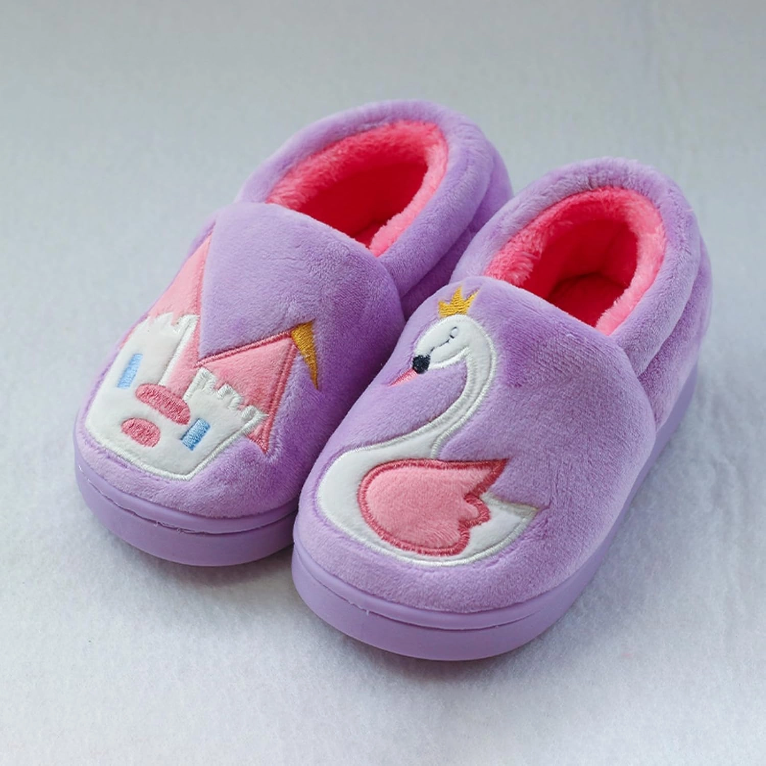 BMINFEE Garden Shoes Girls Cute Slippers Cartoon Memory Cotton Children's Plush Warm Winter Home shoes Boys Unisex Slides