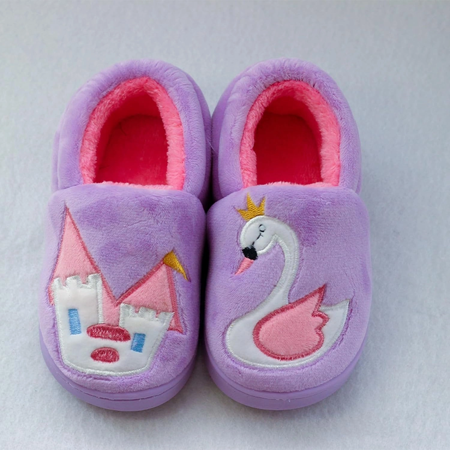 BMINFEE Garden Shoes Girls Cute Slippers Cartoon Memory Cotton Children's Plush Warm Winter Home shoes Boys Unisex Slides