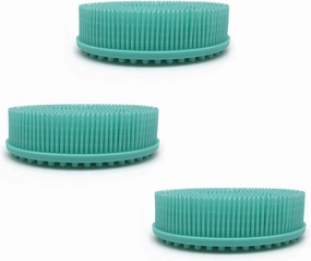 Body Exfoliating Scrub Shower Brush, 2-Sided Silicone Bristles for Wet & Dry Brushing, Gentle Massage and Fine Cleansing, Care for Baby, Adults, Old, Hair/Body Wash Scrubber 3PCS Blue/304(3pcs Green)