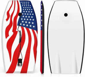 Bodyboard for Beach 37 / 42 Inch Premium Body Board Super Lightweight Surf Boards with EPS Core Wrist Leash HDPE Slick Bottom Perfect Surfing for Teens Adults Kids Beginners and Any Surf Rider Level