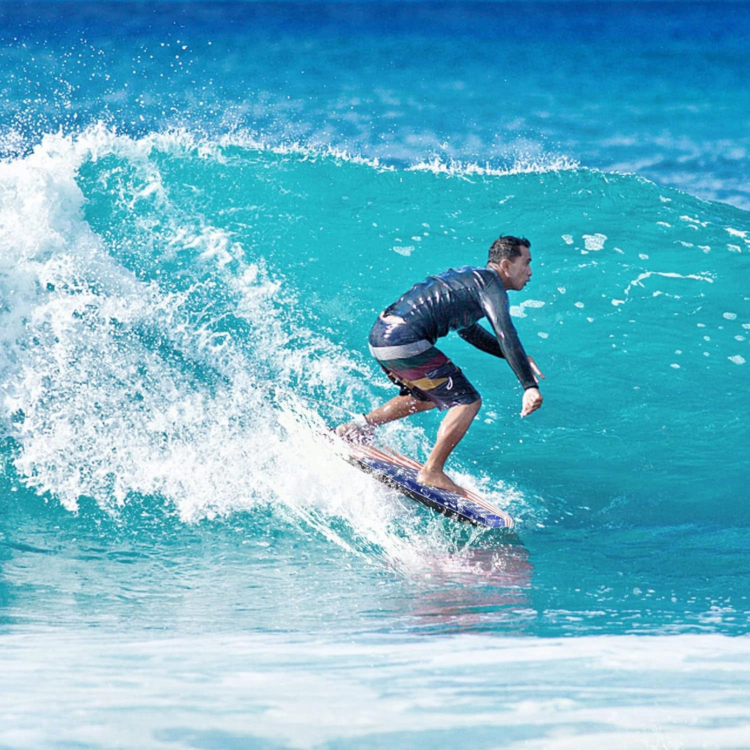 Bodyboard for Beach 37 / 42 Inch Premium Body Board Super Lightweight Surf Boards with EPS Core Wrist Leash HDPE Slick Bottom Perfect Surfing for Teens Adults Kids Beginners and Any Surf Rider Level