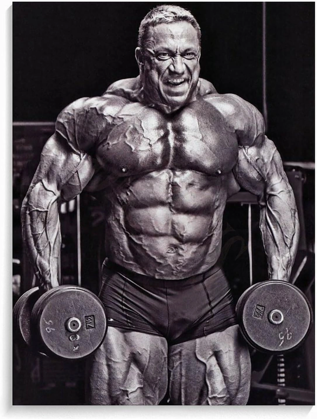 Bodybuilder Markus Rühl Fitness Inspirational Poster Black And White Poster Canvas Painting Wall Art Poster for Bedroom Living Room Decor 20x26inch(51x66cm) Frame-style