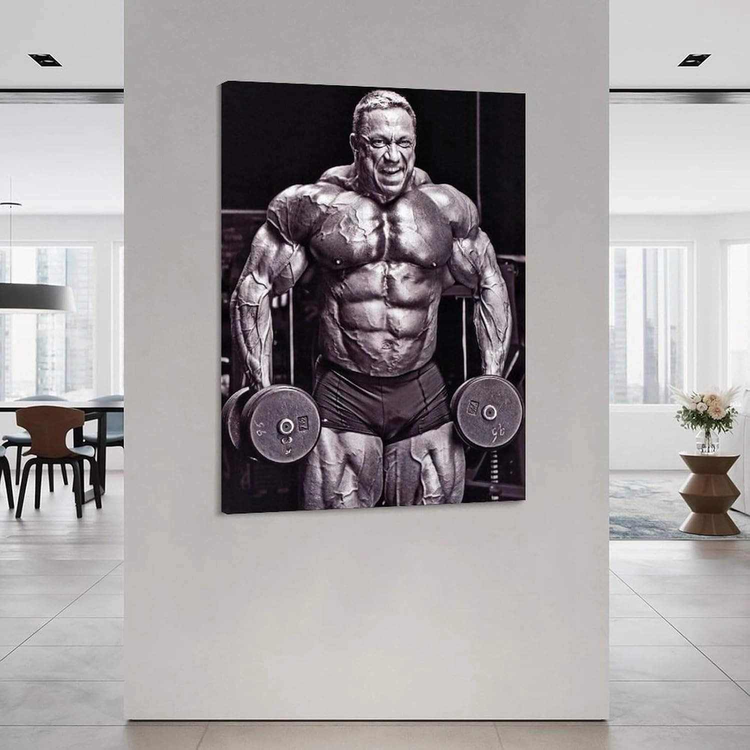 Bodybuilder Markus Rühl Fitness Inspirational Poster Black And White Poster Canvas Painting Wall Art Poster for Bedroom Living Room Decor 20x26inch(51x66cm) Frame-style