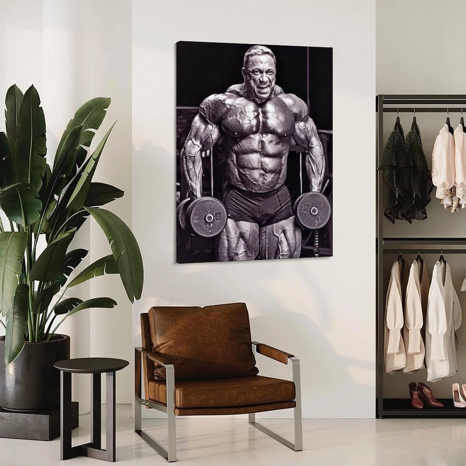 Bodybuilder Markus Rühl Fitness Inspirational Poster Black And White Poster Canvas Painting Wall Art Poster for Bedroom Living Room Decor 20x26inch(51x66cm) Frame-style