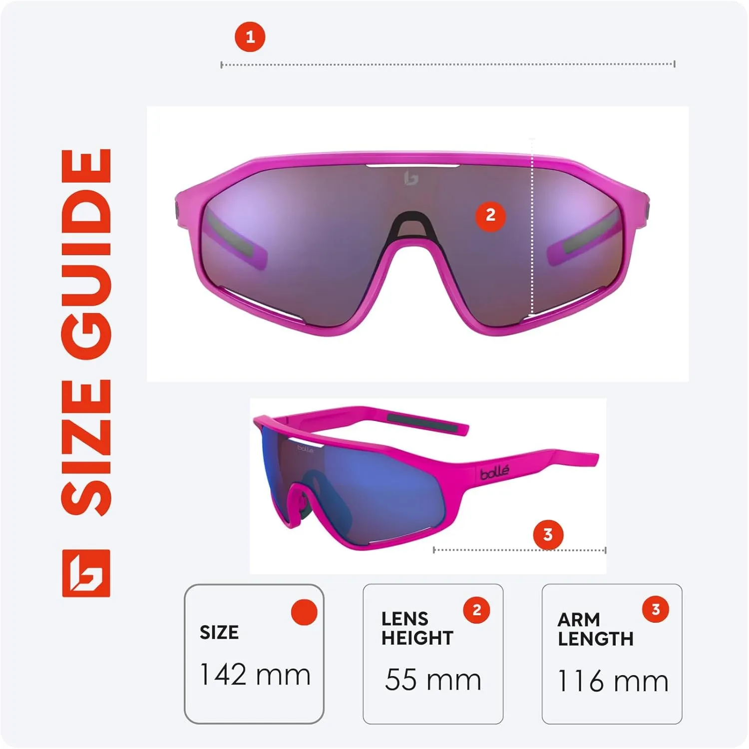 Bolle Shifter 55MM Shield Wrap Around Sunglasses for Men for Women   BUNDLE With Designer iWear Complimentary Eyewear Kit