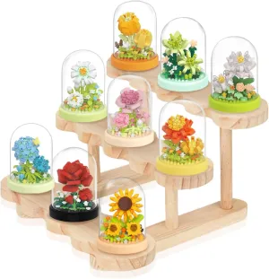 BOROLA Mini Building Block Secret Flower Series Flower Potted Plants Set, Colorful Cute Small Toy with dust Cover, Creative Block Collection Home Office Decor Desktop Trinkets(Boxes Gift Set)
