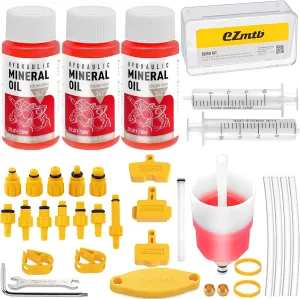 Brake Bleed Kit for Shimano, TEKTRO, TRP Hydraulic Disc Brakes, Brake Fluid Bleeder Kit with180ML Mineral Oil Brake Fluid for MTB/Road Bike Brake