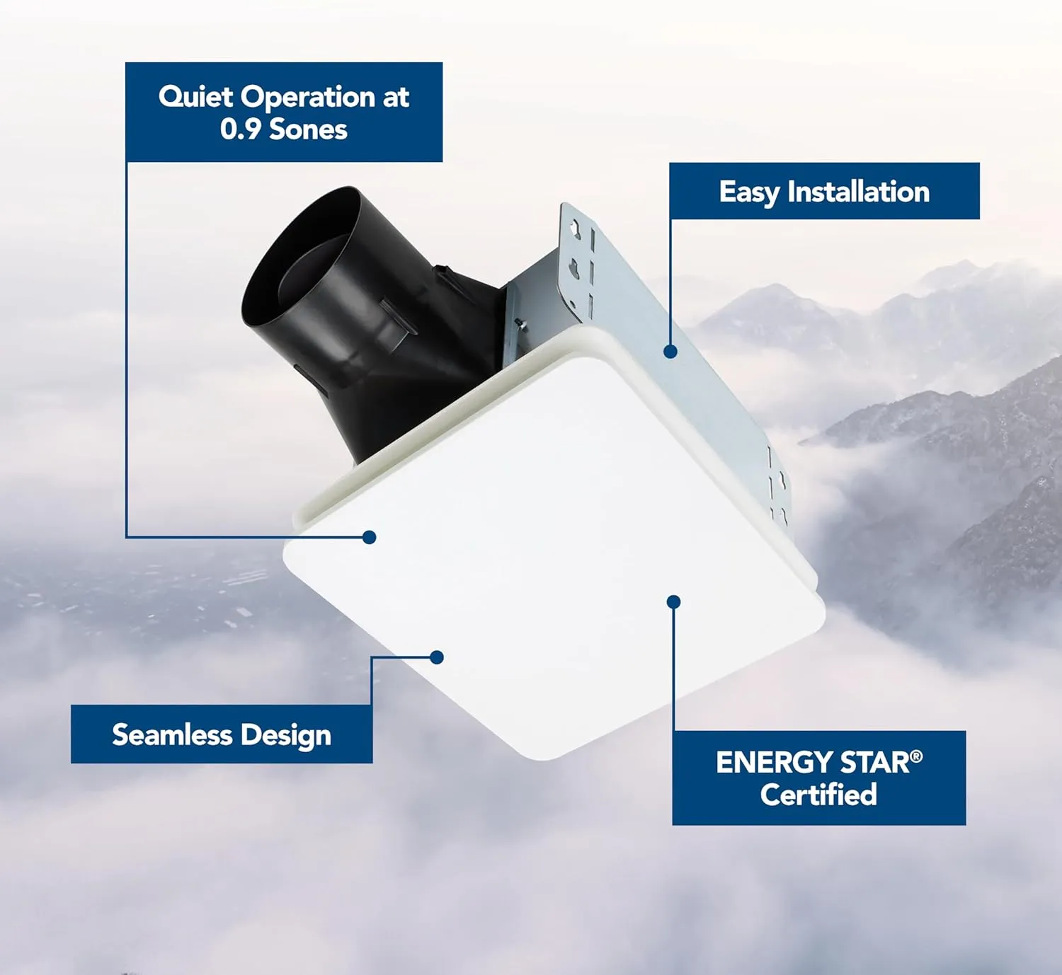 Broan-NuTone® BE8 Bathroom Exhaust Fan, 80 CFM, ENERGY STAR® Exhaust Fan, 1.5 Sones