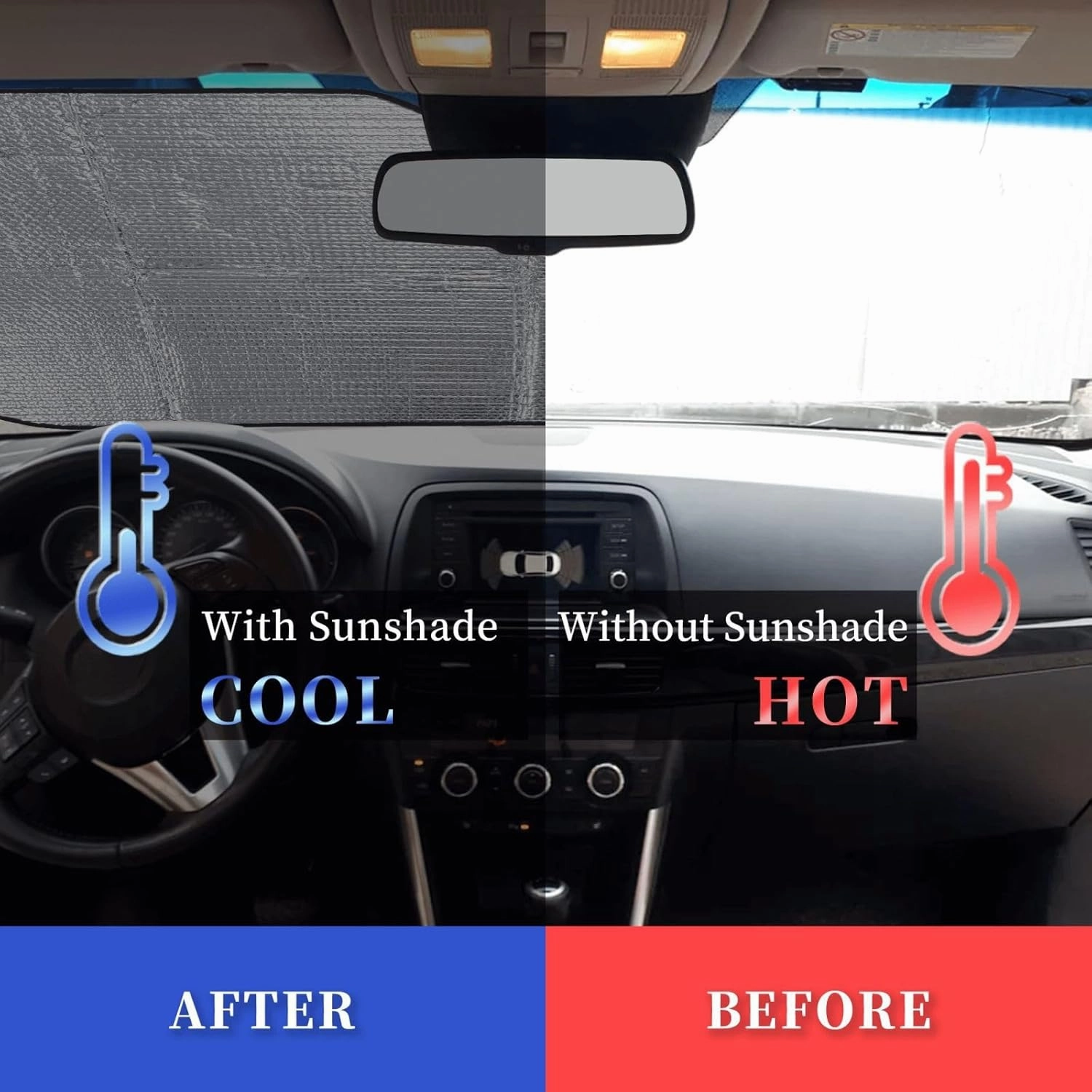 Brook Trout Fly Fishing Car Windshield Sun Shade Cover, Foldable Car Front Window Sunshade for Most Cars, Auto Sun Shield Heat Protector for Front Window Sun Visor Shield Medium