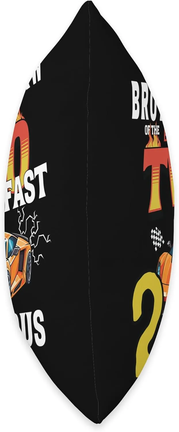 Brother-in-law Of The Two Years Old Birthday Boy Racing Car Throw Pillow