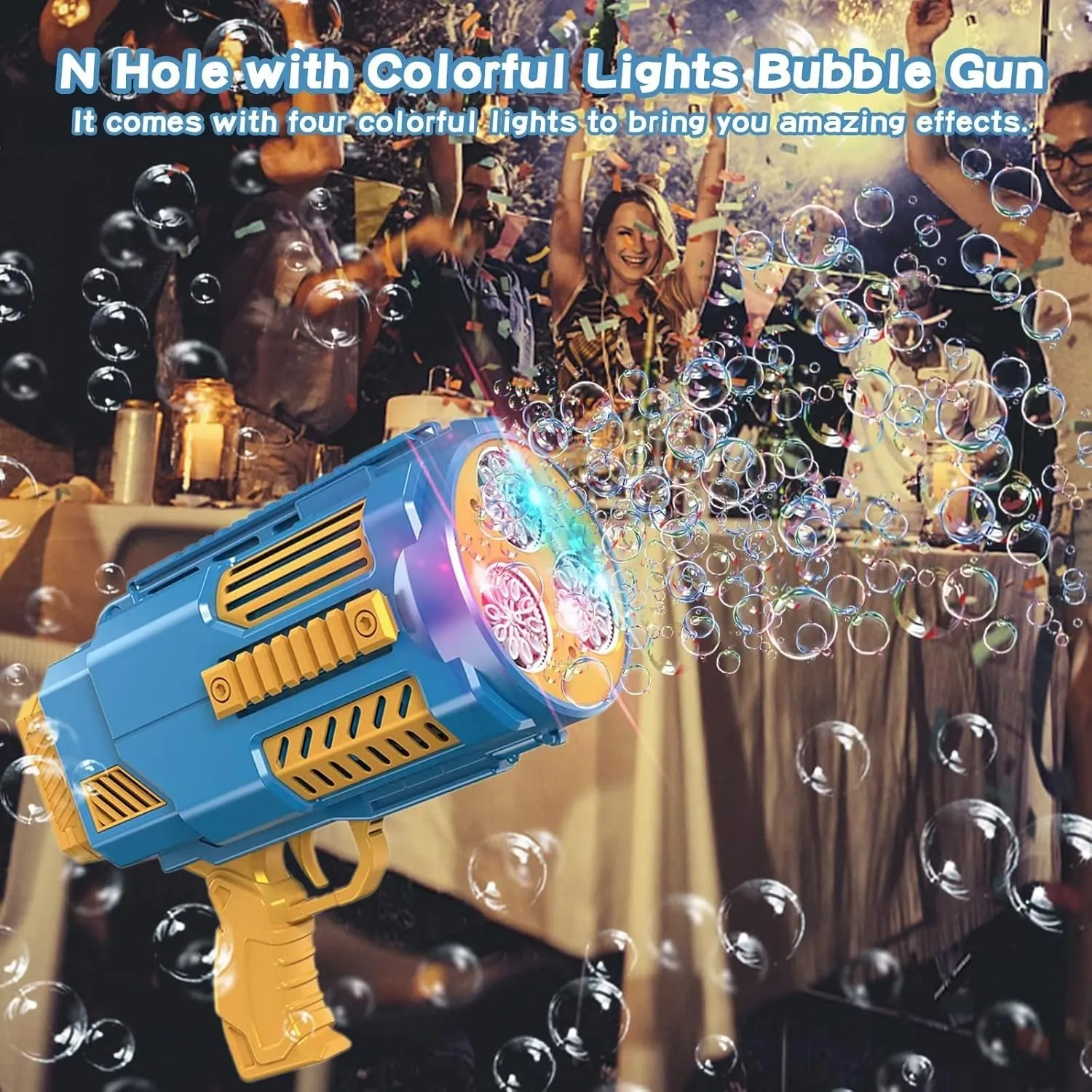 Bubble Machine Automatic Bubble Gun with Bubble Refill Solution, Bubbles Kids Toys for Girls Boys 3 4 5 6 7 8 9 10 11 12 Years Old, Summer Fun Outdoor Toy Birthday Party Favors Gifts