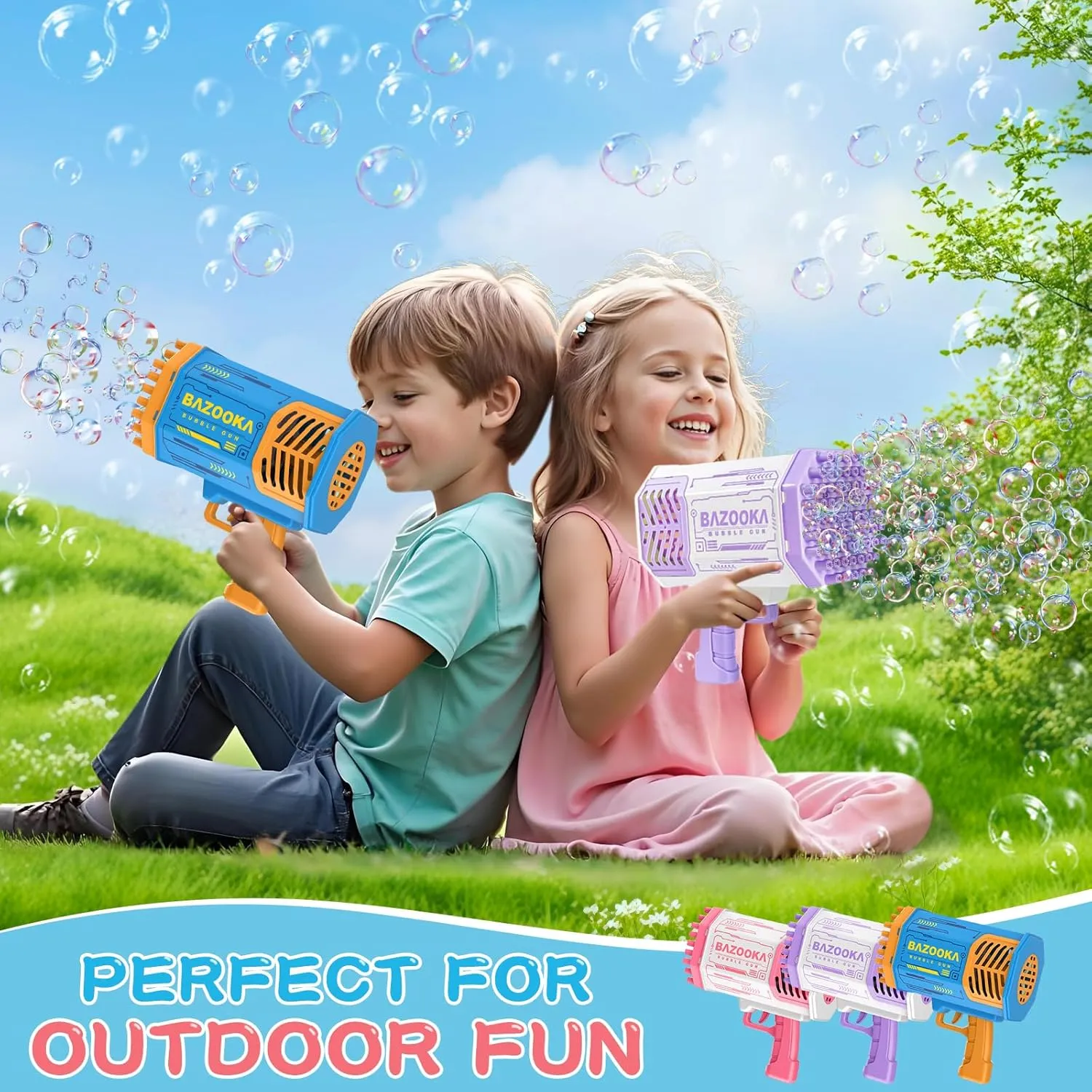 Bubble Machine Gun Kids Toys, Bubble Gun with Colorful Lights and Thousands Bubbles, Outdoor Toy Birthday Party Favors Gifts for Boys Girls Age 3 4 5 6 7 8 9 10 11 12 Years Old