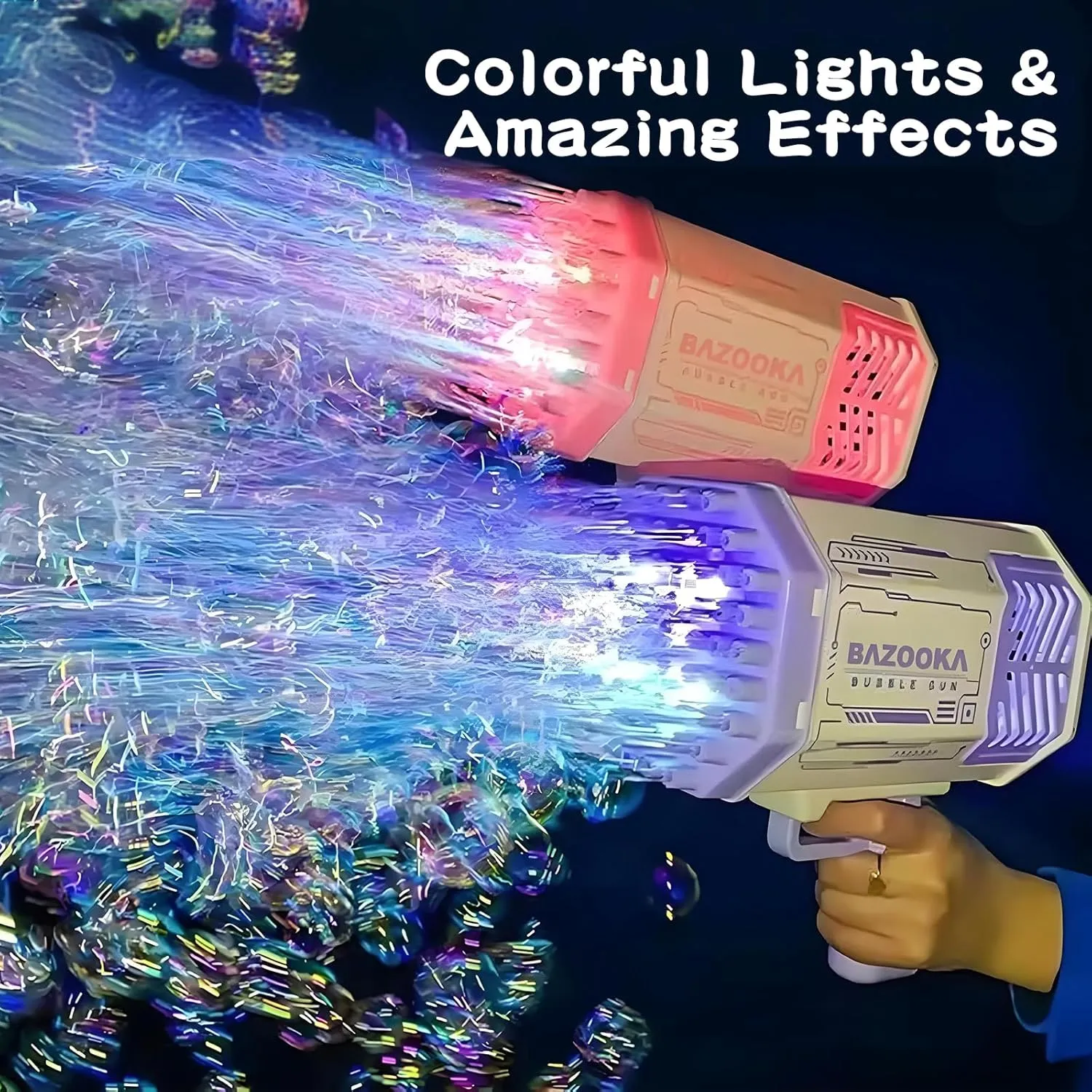 Bubble Machine Gun Kids Toys, Bubble Gun with Colorful Lights and Thousands Bubbles, Outdoor Toy Birthday Party Favors Gifts for Boys Girls Age 3 4 5 6 7 8 9 10 11 12 Years Old
