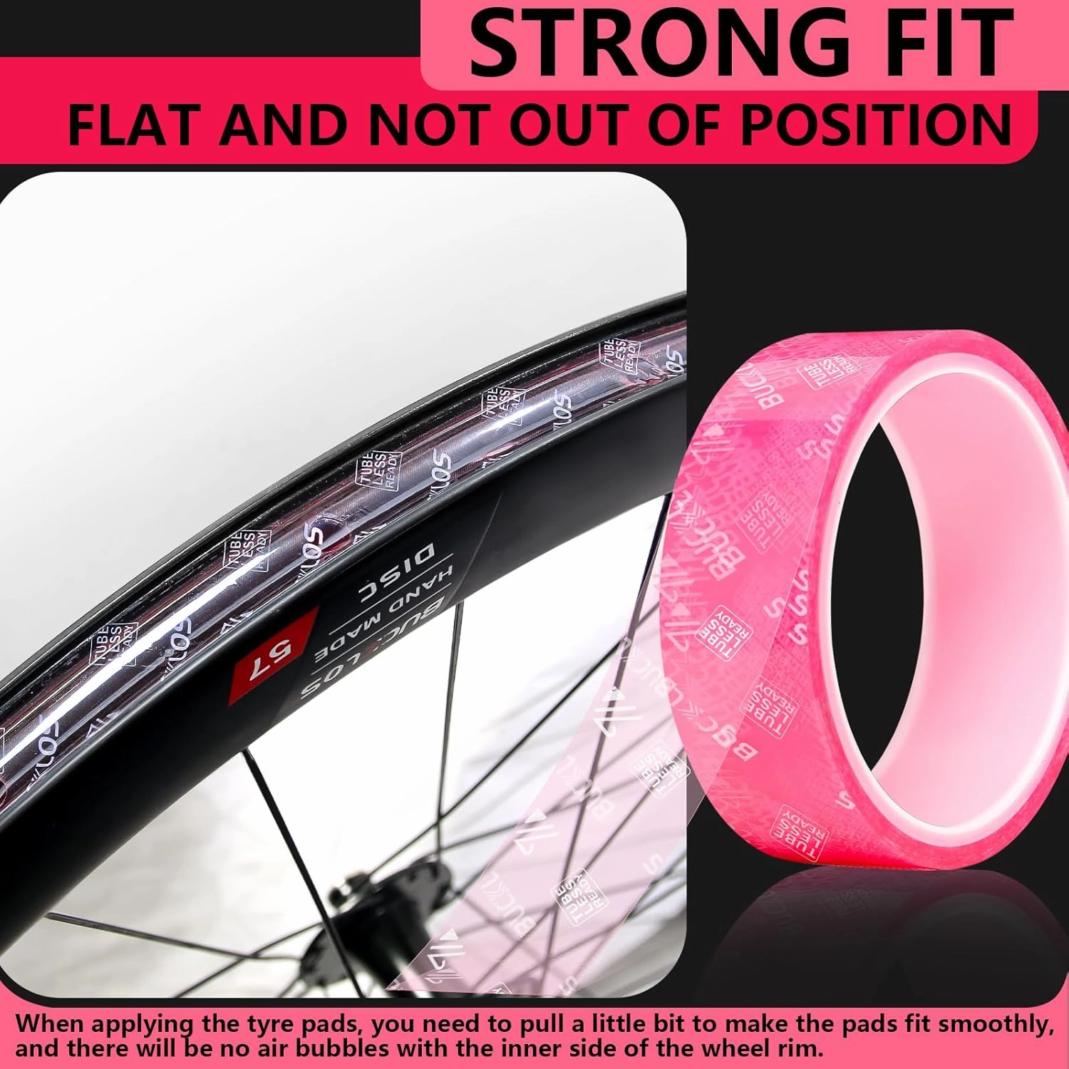 BUCKLOS Tubeless Rim Tape 17/19/21/23/25/28/30/32/35mm Width x 10m Length, Bike Wheel Rim Tape Suitable for Tubeless MTB/Road/Gravel Bikes Wheel Carbon Tubeless Kit -30mm