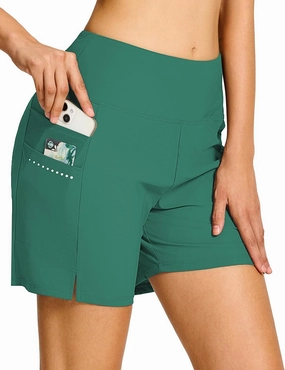 BVVU Women's 5" High Waisted Swim Board Shorts with Pockets Liner Tummy Control UPF50  Quick Dry Beach Swimsuit Bottoms