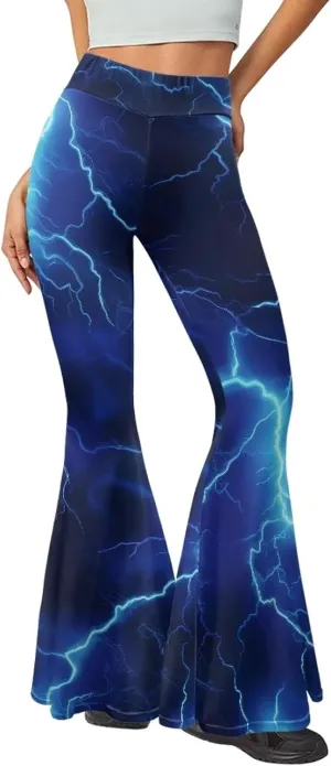 Camo Flared Leggings for High Waist Tummy Control, Women's Yoga Pants, Female Soft Lounge Pants for Sports Gym