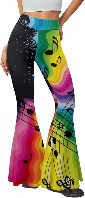 Camo Flared Leggings for High Waist Tummy Control, Women's Yoga Pants, Female Soft Lounge Pants for Sports Gym