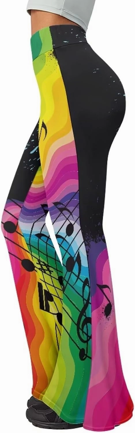 Camo Flared Leggings for High Waist Tummy Control, Women's Yoga Pants, Female Soft Lounge Pants for Sports Gym