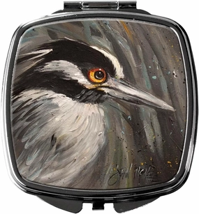 Caroline's Treasures JMK1219SCM Night Heron Compact Mirror Decorative Travel Makeup Mirror for Women Girls Gifts Pocket Makeup Mirror Folding Handheld