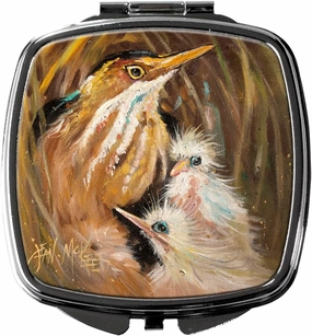 Caroline's Treasures JMK1223SCM Happy Family Compact Mirror Decorative Travel Makeup Mirror for Women Girls Gifts Pocket Makeup Mirror Folding Handheld