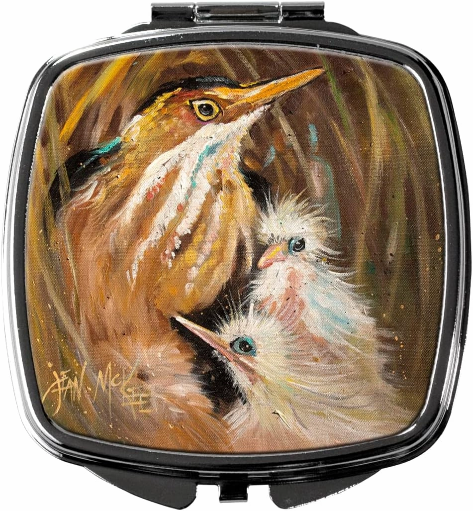 Caroline's Treasures JMK1223SCM Happy Family Compact Mirror Decorative Travel Makeup Mirror for Women Girls Gifts Pocket Makeup Mirror Folding Handheld