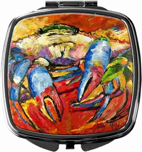 Caroline's Treasures JMK1252SCM Red Crab Compact Mirror Decorative Travel Makeup Mirror for Women Girls Gifts Pocket Makeup Mirror Folding Handheld