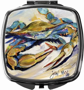 Caroline's Treasures JMK1255SCM #20 Crab Compact Mirror Decorative Travel Makeup Mirror for Women Girls Gifts Pocket Makeup Mirror Folding Handheld