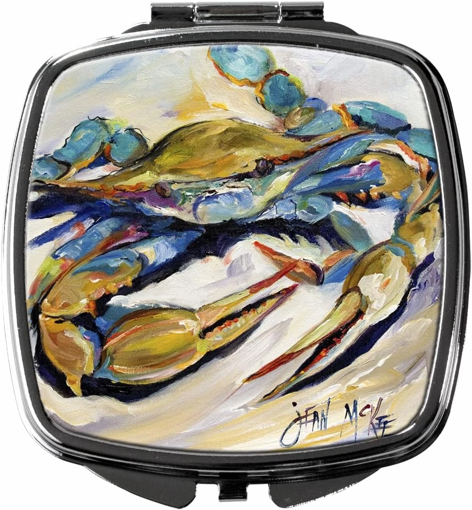 Caroline's Treasures JMK1255SCM #20 Crab Compact Mirror Decorative Travel Makeup Mirror for Women Girls Gifts Pocket Makeup Mirror Folding Handheld