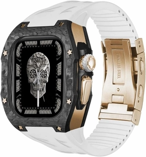 Case and Band for Apple Watch Ultra 2 49mm Upgrade Carbon Fiber Titanium Cover Rubber Strap Set for Iwatch Ultra2 Mod Kit for Men