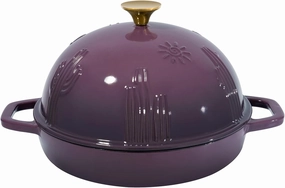 Cast Iron Bread Dutch Oven with Cloche Lid for Bread Baking Magenta Enameled Cast Iron Bread Oven with Dome Lid for Sourdough 5 qt