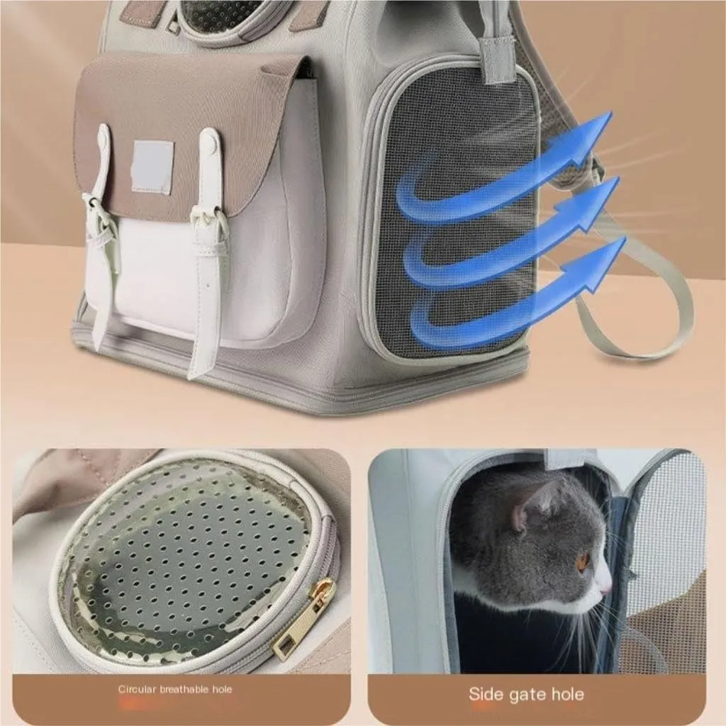 Cat Bag Fashionable and Versatile Cat Outing Bag, Backpack, Shoulder Bag, Dual-Purpose Cat Bag, Pet Supplies Cat Carrier(G)