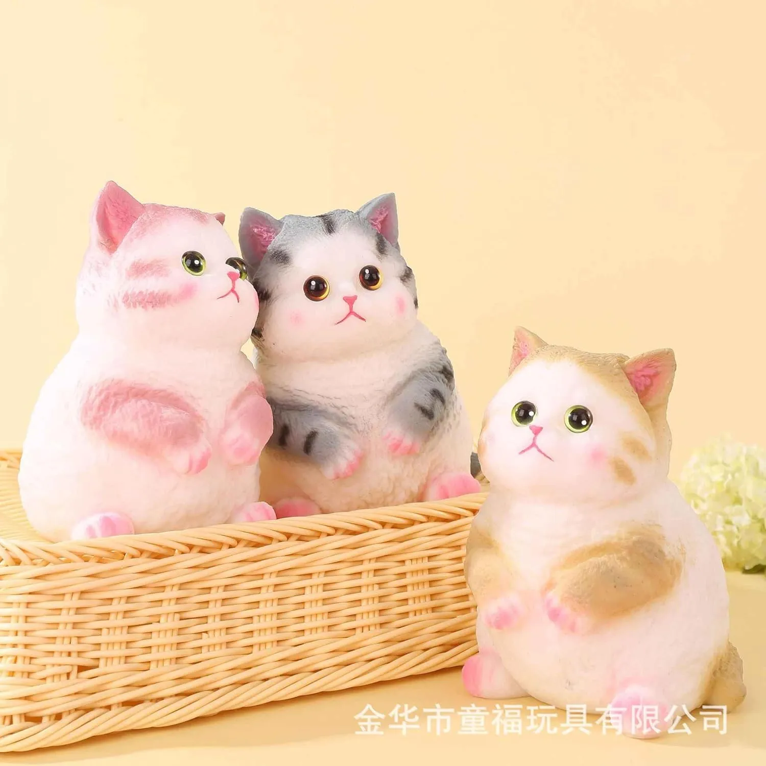 Cat Squishy Toy – Stress Relief Fidget for Adults, Soft TPR Material, Cute Kawaii Cat Design, Squeeze Toy for Anxiety Relief, Office Desk, Gifts, Sensory Play (White Grey)