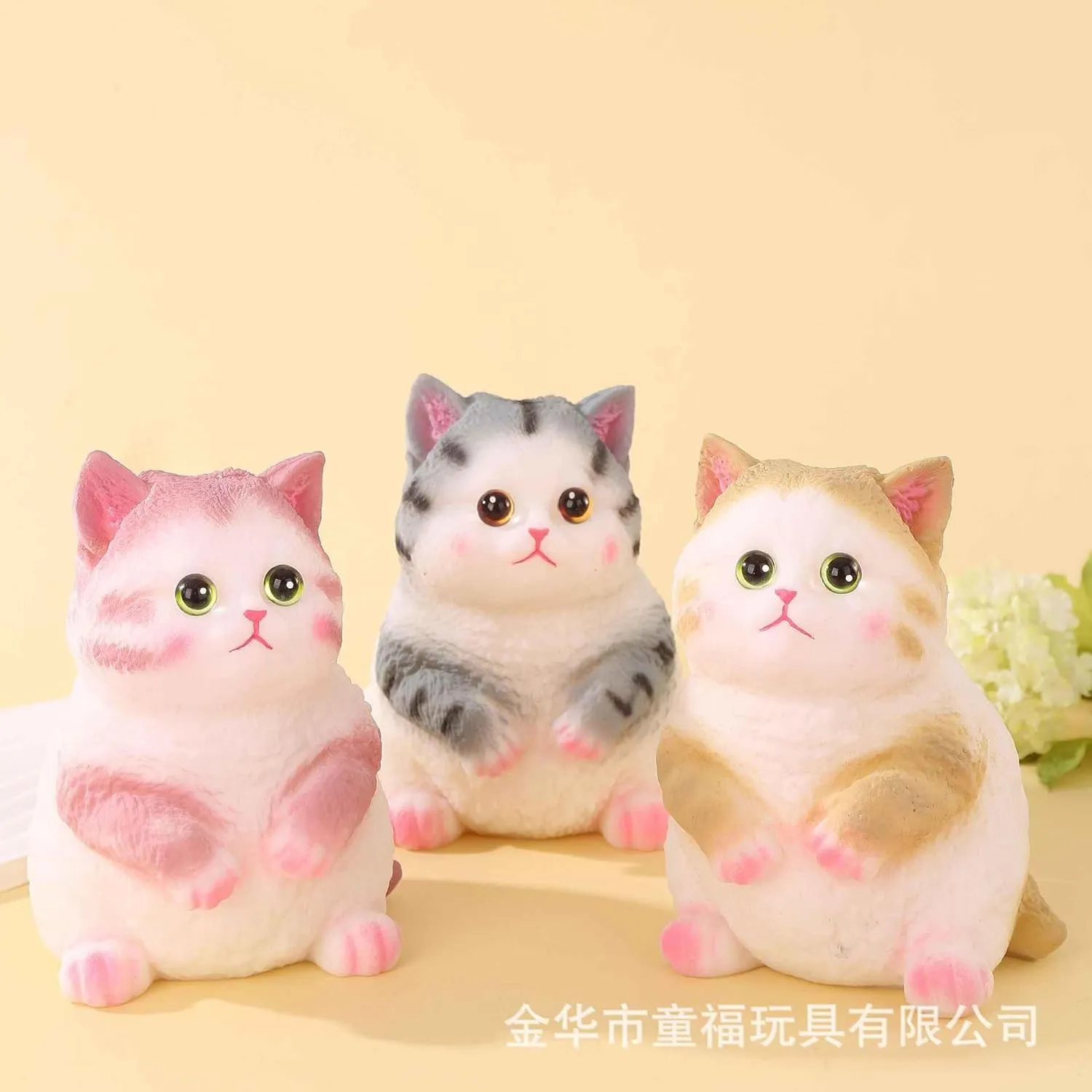 Cat Squishy Toy – Stress Relief Fidget for Adults, Soft TPR Material, Cute Kawaii Cat Design, Squeeze Toy for Anxiety Relief, Office Desk, Gifts, Sensory Play (White Grey)