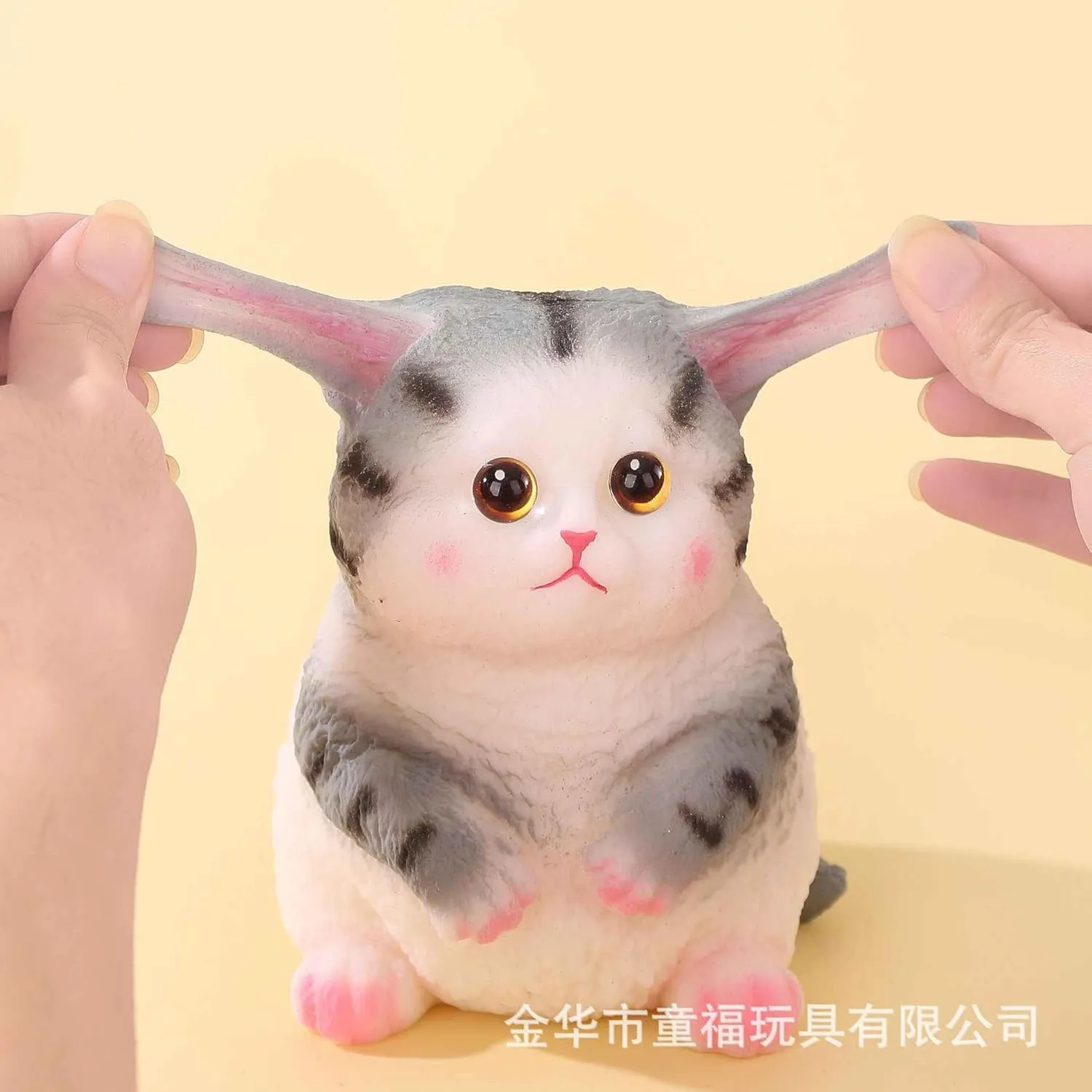 Cat Squishy Toy – Stress Relief Fidget for Adults, Soft TPR Material, Cute Kawaii Cat Design, Squeeze Toy for Anxiety Relief, Office Desk, Gifts, Sensory Play (White Grey)