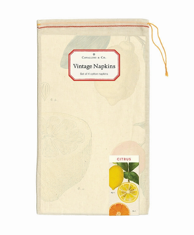 Cavallini & Co. Citrus Fruits Cotton Napkins- Set of 4
