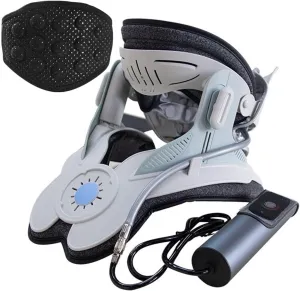 Cerviflex Neck Stretcher, Rechargeable Electric Air Pump Neck Brace Portable Cervical Traction with 3 Power Traction Built-in 8 Airbag for Relieve Neck Pain Support