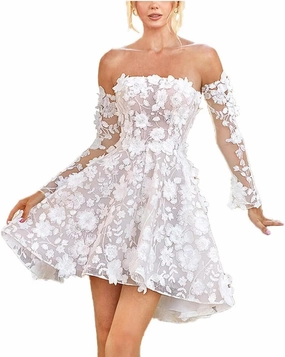 Chady Short Wedding Dresses for Bride 2025 Mini Lace Appliques Beach Bridal Gowns Boho Bridal Shower Dresses