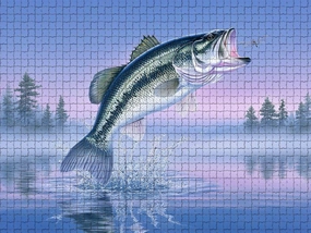 Challenging and Dynamic Jigsaw Game Featuring Jumping Bass Fishing Scene 1000 Piece Puzzle for Adults and Fishing Enthusiasts Nature Lovers Wall Decor and Family Fun Gift