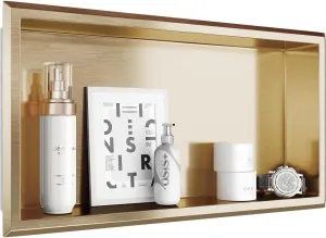 Champagne Gold Shower Niche, 24" x 12" No Tile Needed Recessed Wall Niche for Bathroom Storage, 304 Stainless Steel