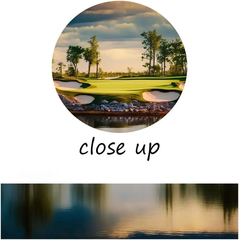 chenchenArt Sunset Landscape Golf Course Wall Art Picture Golf Course Wall Decor for Living Room Bedroom Bathroom Home Decorations Canvas Prints Framed Ready to Hang(24''H x 36''W)