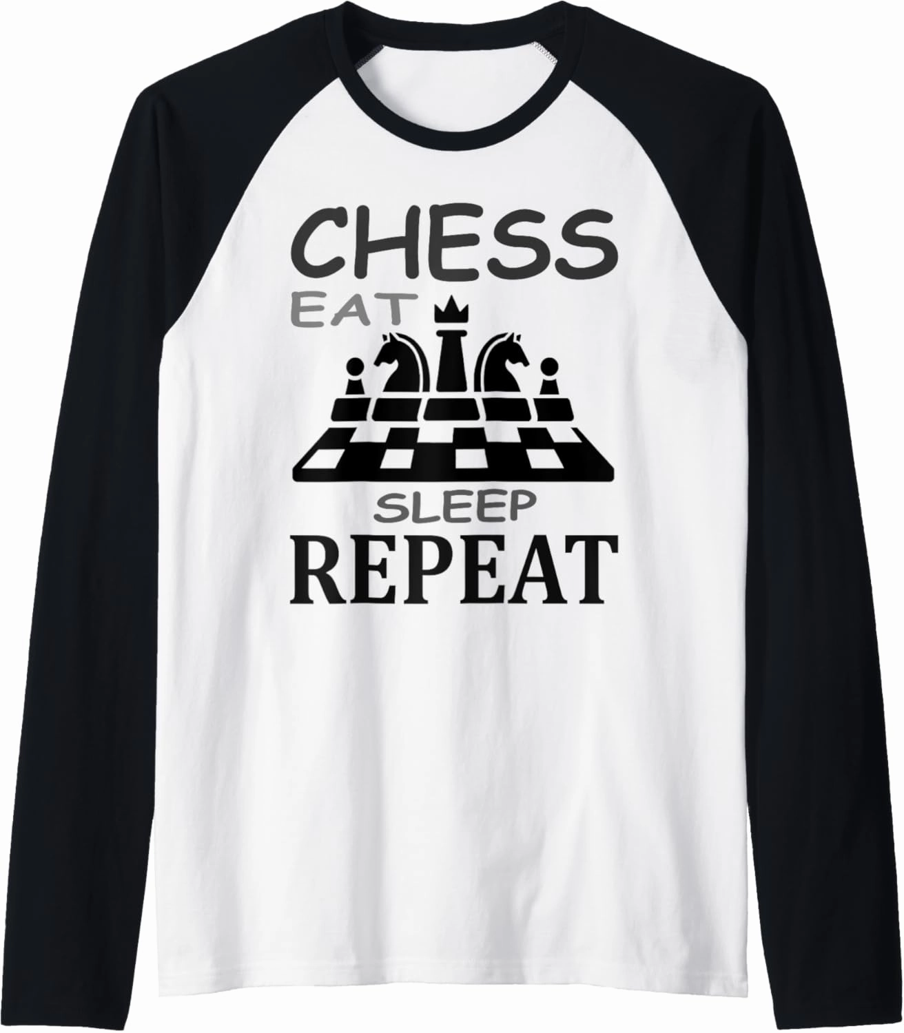 Chess Play T-Shirt Chessboard Chess Mat Gift Idea Raglan Baseball Tee