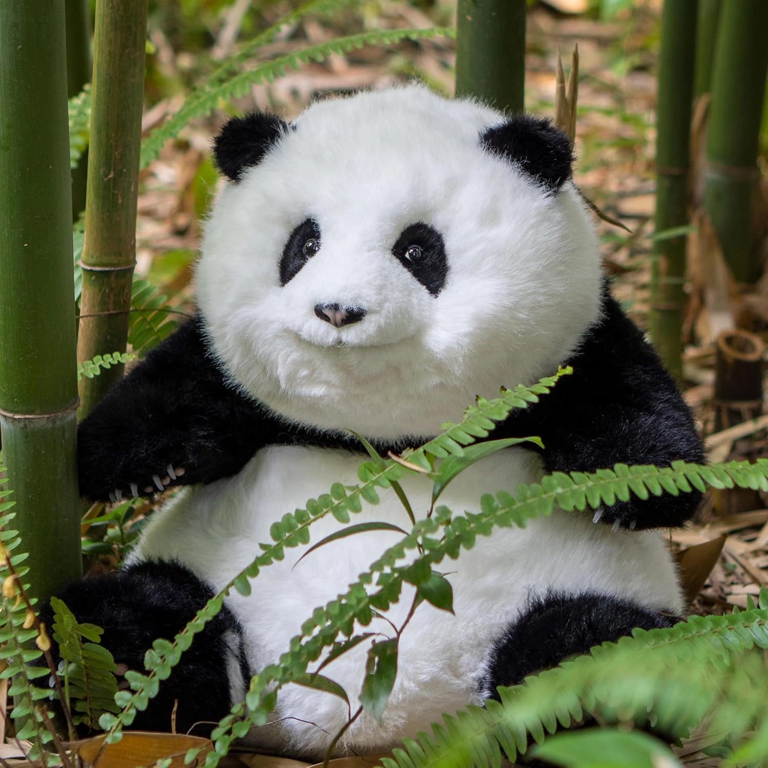 Chongker Weighted Panda Stuffed Animals, Panda Plush for Companion “HeHua”, Handmade Realistic Giant Big Plush 4.6LBS, 16.5" Lifelike Animals