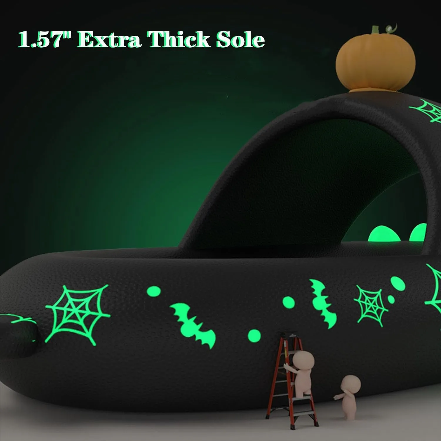 Christmas Luminous Shark Slippers, Halloween Sharky Slides, 3D Cartoon Spooky Shark Slides Glow in the Dark for Men Women