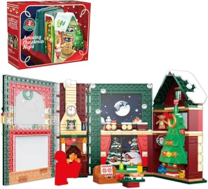Christmas Magic Night Book Building Blocks Set Gift for Adults Kids, Christmas Building Toys New Year Gifts for Fun - 526 Pieces