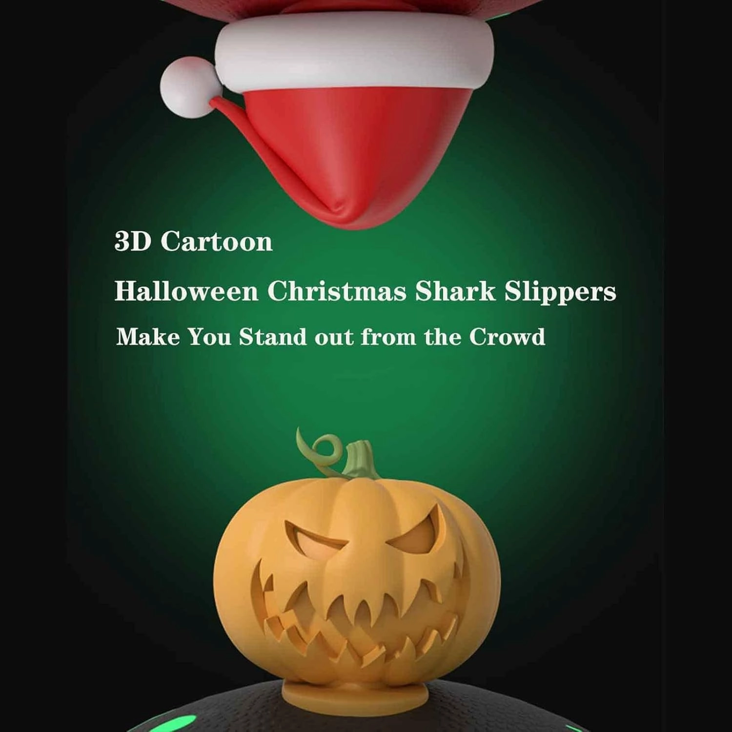 Christmas Shark Slides,Spooky Shark Slides Glow In The Dark For Men Women,Cozy Santa Shark Slides Cloud Shark Slippers