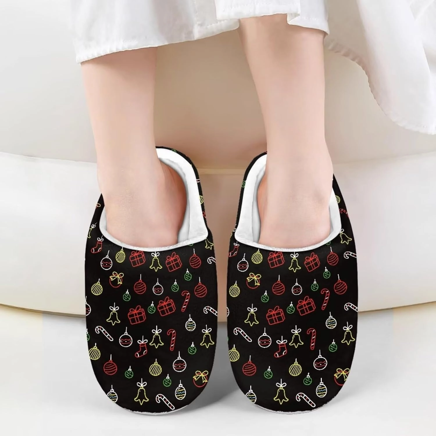 Christmas Slippers for Family Christmas Slippers Matching Sets Reindeer Christmas House Santa Claus Slippers Funny Christmas Slippers