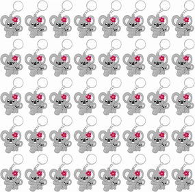 CiciBear 40 Pack Koala Keychains Party Decoration for Koala Themed Party, Animal Lover, Kids Birthday, Baby Shower
