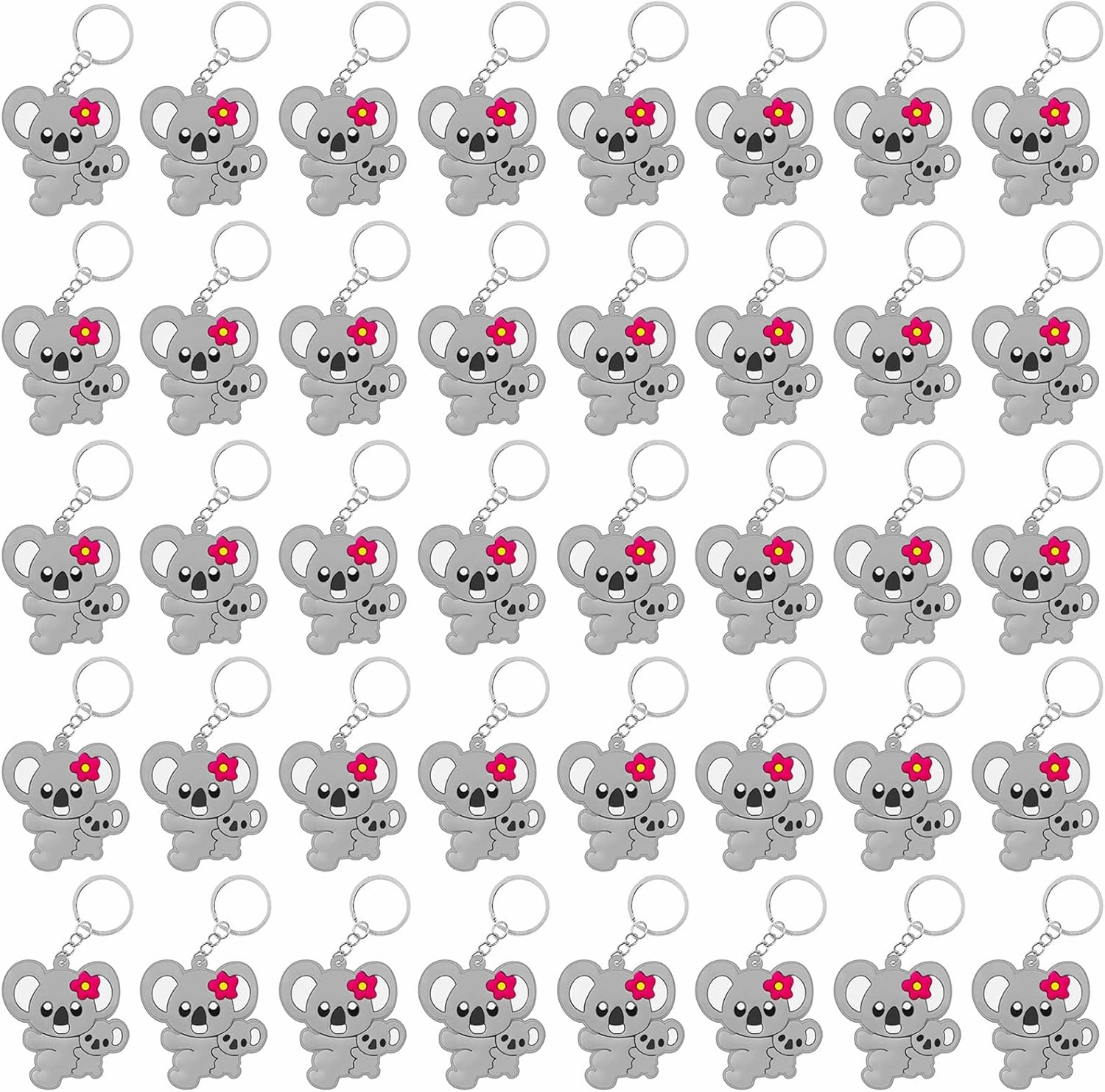 CiciBear 40 Pack Koala Keychains Party Decoration for Koala Themed Party, Animal Lover, Kids Birthday, Baby Shower