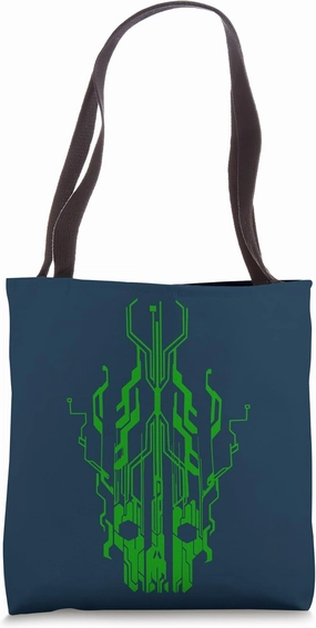 Circuit Board Skull Tote Bag