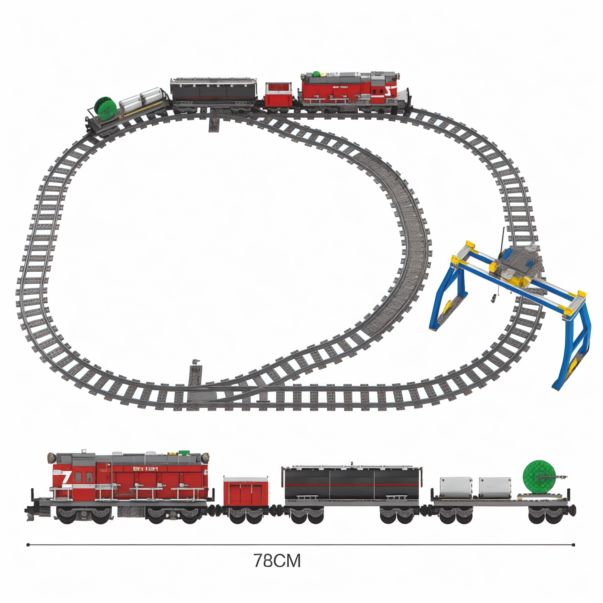 City Series Power Red Diesel Cargo Train Building Bricks Set | General Jim's Toys | GJ-EBRT